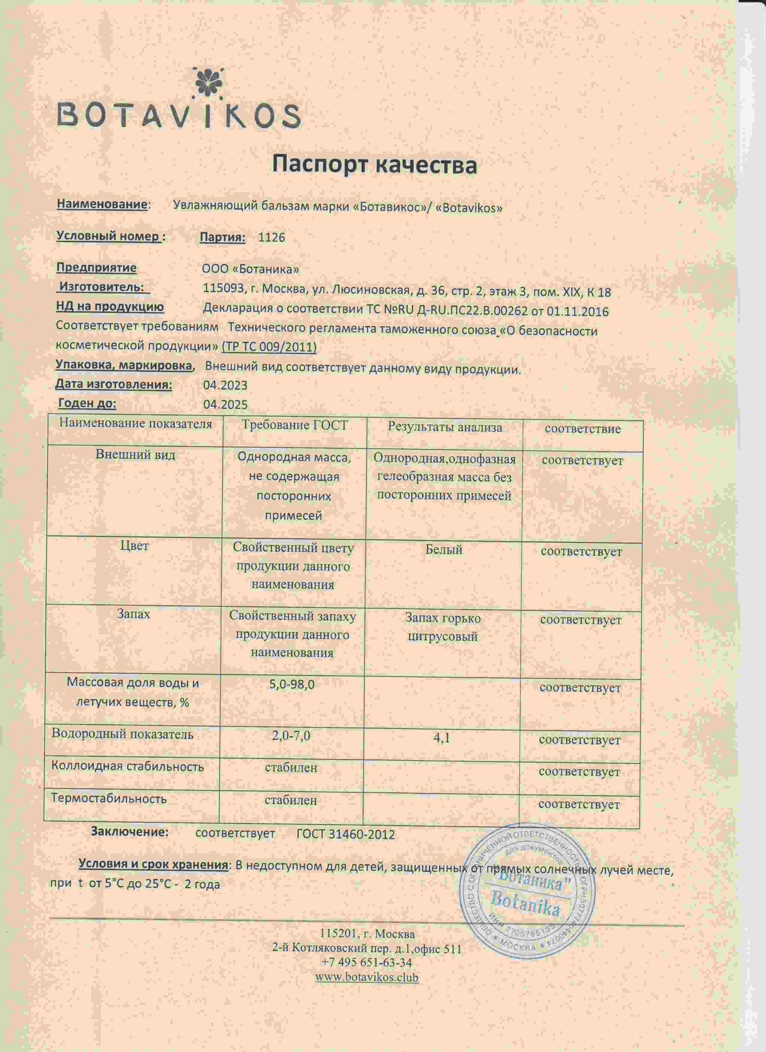 Паспорт №042023